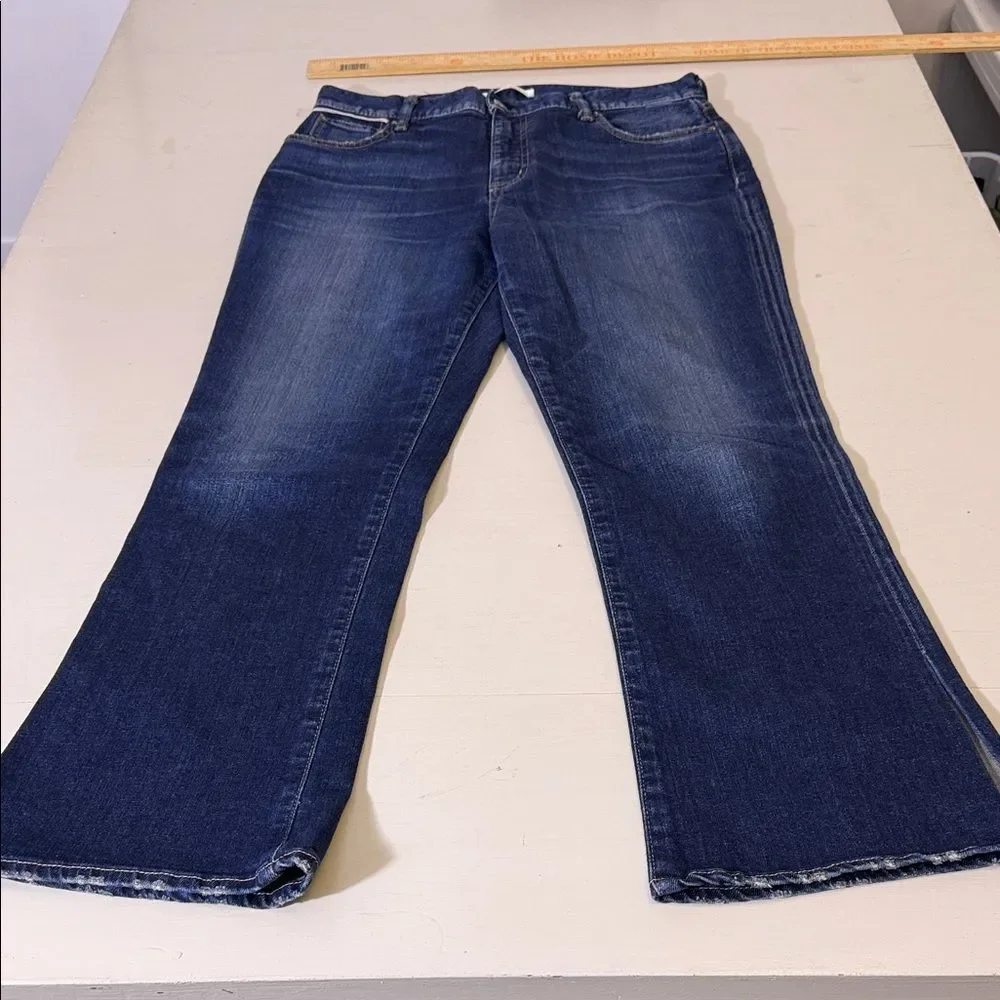 Moussy Vintage Glendora Flare Jeans 29 Dark Wash High Rise $350